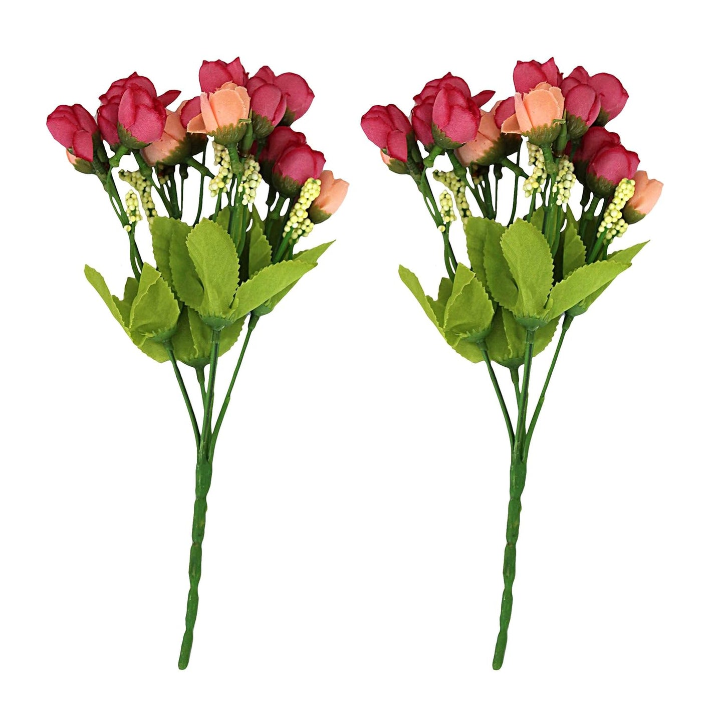 Tassel Roots Set of 2 Mini Faux Peony Flower Bunches (Pink) for Vase