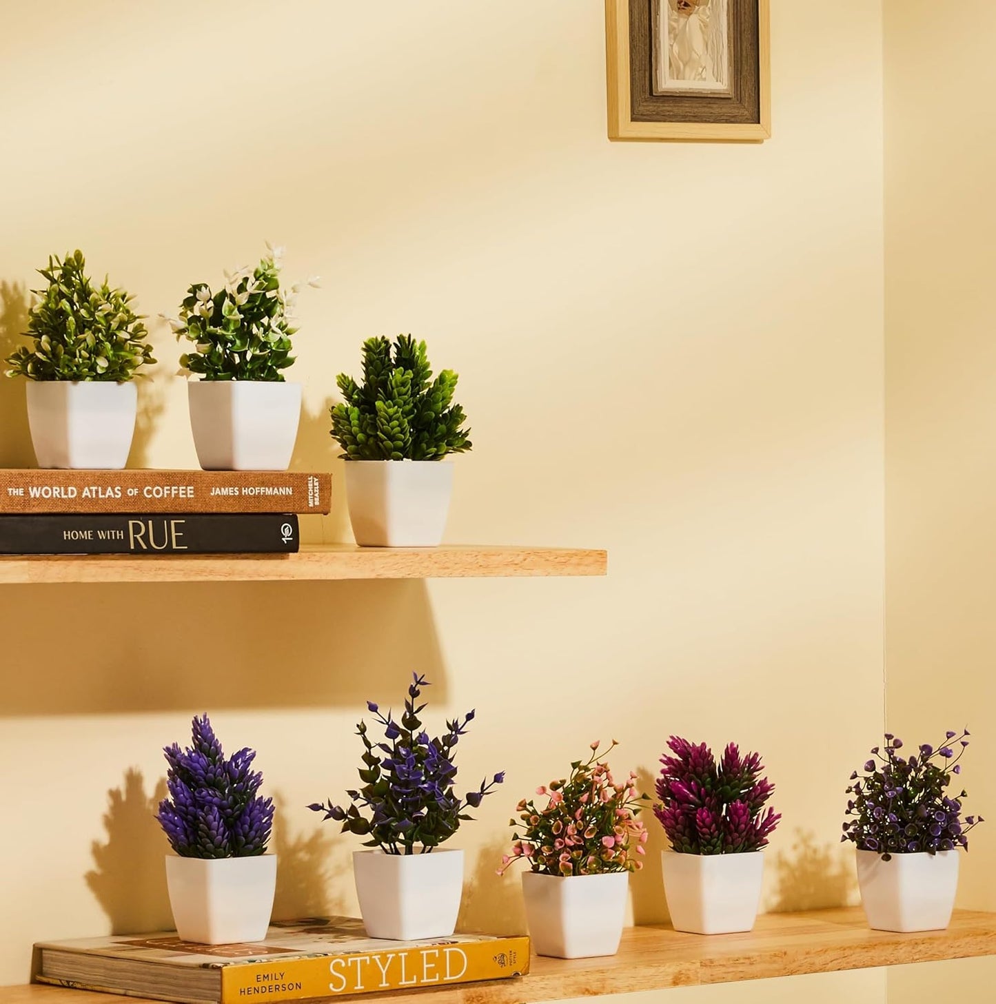 Averra Basics Artificial Plants Set with Pots – Realistic Look, Durable Plastic, No Maintenance Home Decor