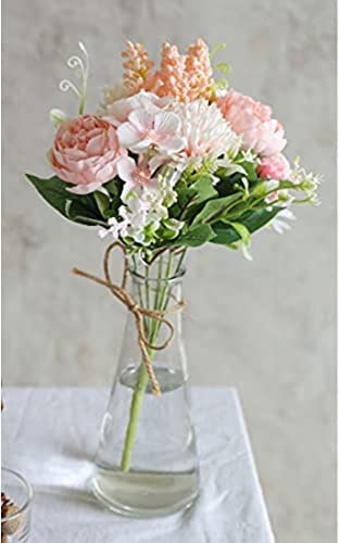 SOLORA 1 Pc Peach Artificial Rose Bunch – Multiflora Fabric Stick for Home Decor, Bouquets, Bedroom, Living Room & Wedding Use