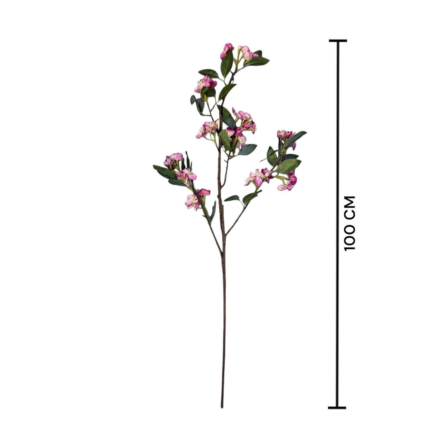 Glamflora 100CM Real Touch Cherry Blossom Flower Stick with 3 Branches – Ideal for Home, Party & Wedding Decor