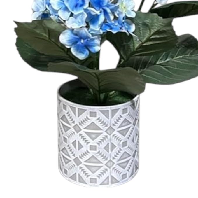 Greenera GAHY4600B Blue Hydrangea Artificial Potted Plant for Indoor & Outdoor Home Decoration