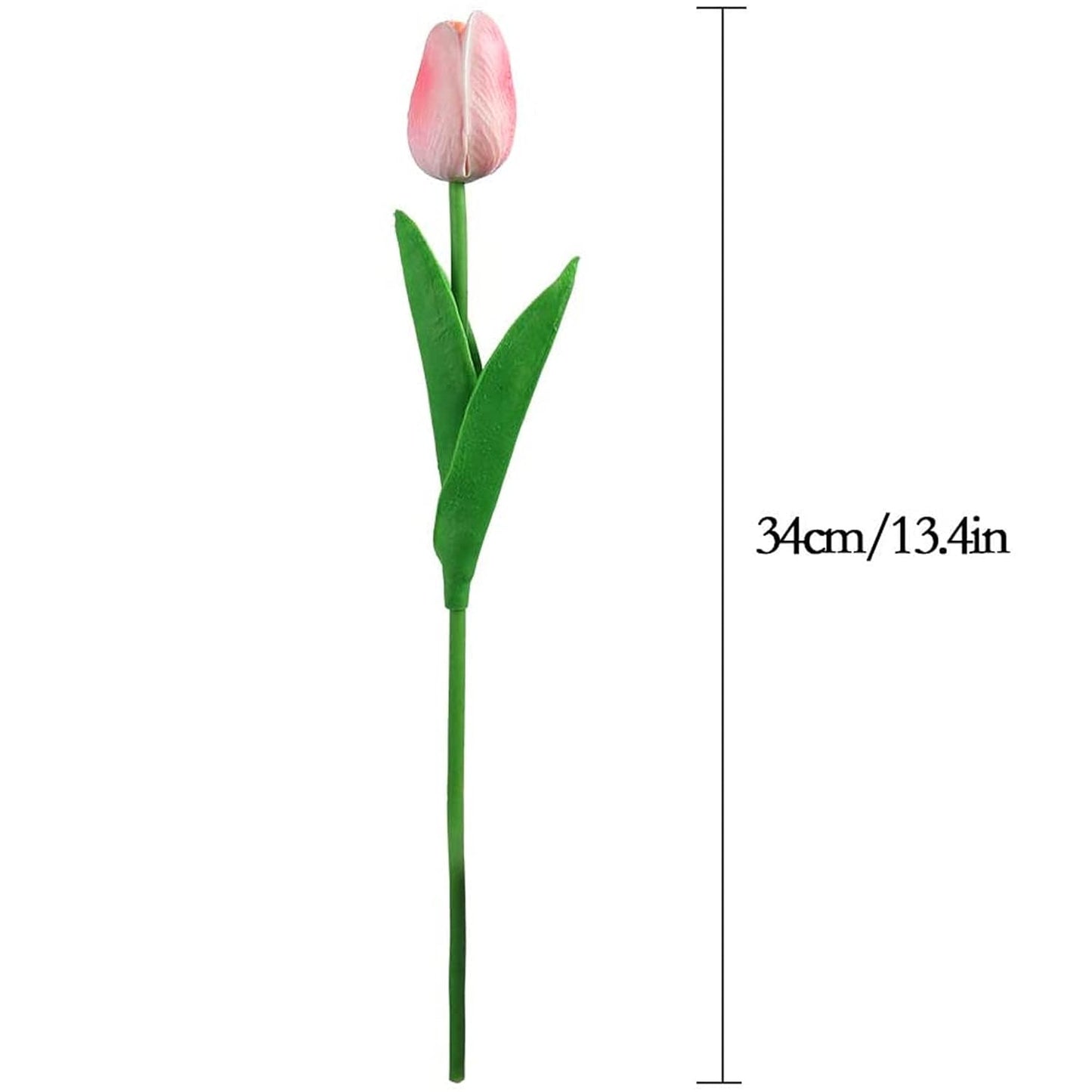 Tulovia 5 Pcs Artificial Pink Tulip Flower Bunches (34 cm) for Vase, Home Decor, Wedding, Bedroom, Tabletop – Silk
