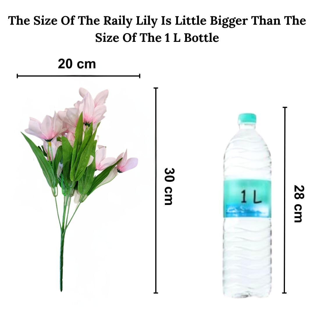 Solvara 1 Pc Light Pink Artificial Rain Lily Flower Stick Bunch for Decor, Gifting, Bedroom, Office & Event Use
