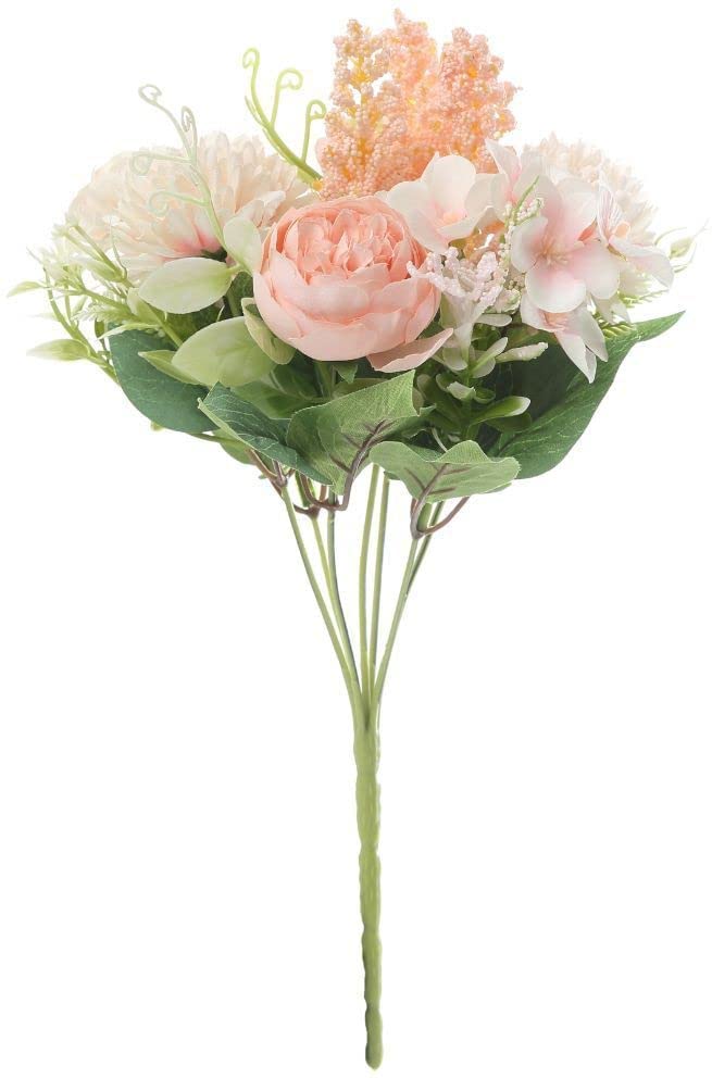 SOLORA 1 Pc Peach Artificial Rose Bunch – Multiflora Fabric Stick for Home Decor, Bouquets, Bedroom, Living Room & Wedding Use