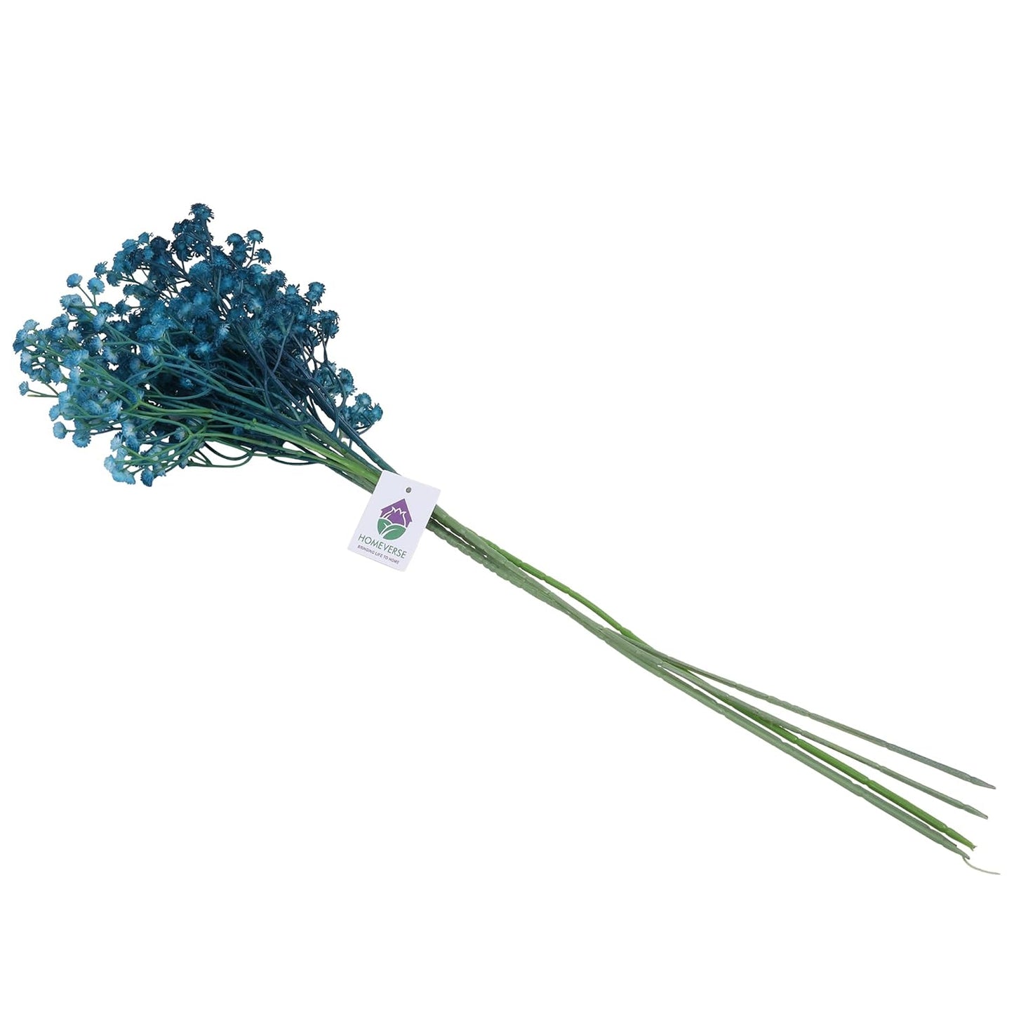Heirflora 5 Pcs Blue Baby Breath Artificial Silk Flowers for Home, Wedding, Party Decor & DIY Garden Arrangements