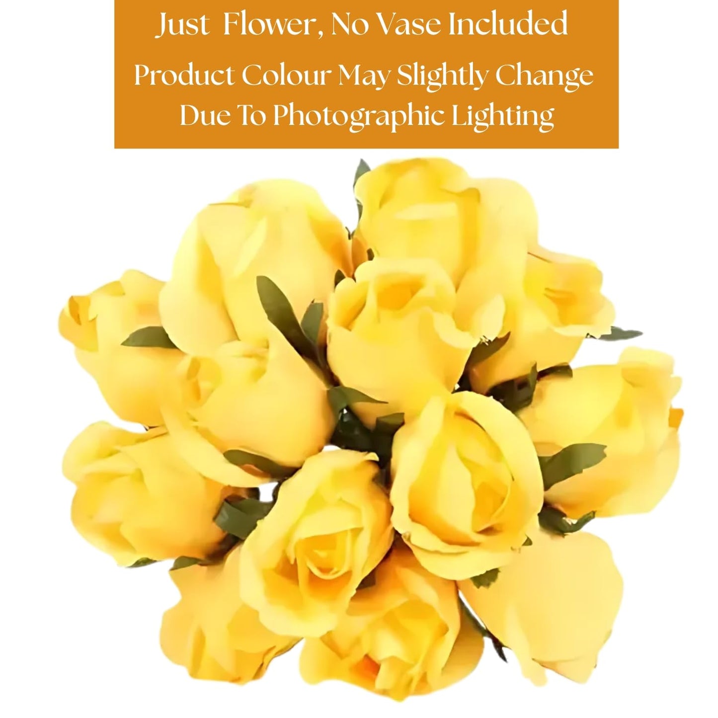 Velverra 12-Piece Golden Glow Artificial Rose Bunches (24 cm) – Elegant Decor Gift for Home
