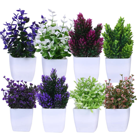 Averra Basics Artificial Plants Set with Pots – Realistic Look, Durable Plastic, No Maintenance Home Decor