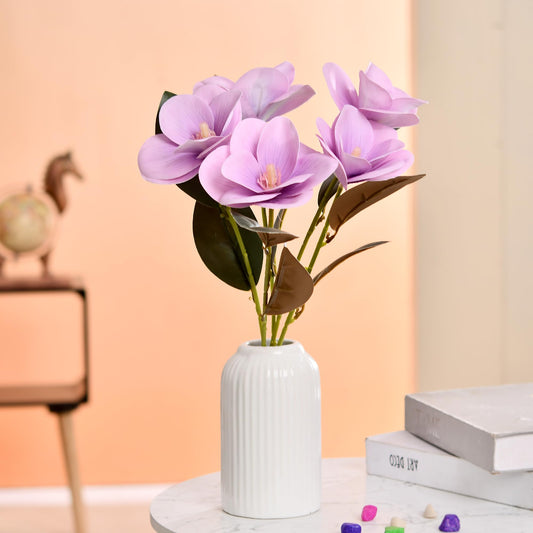 Crestvibe Pink Orchid Faux Flower Set for Home Decor – Tabletop Wedding, Party, Bedroom & Living Room Decoration