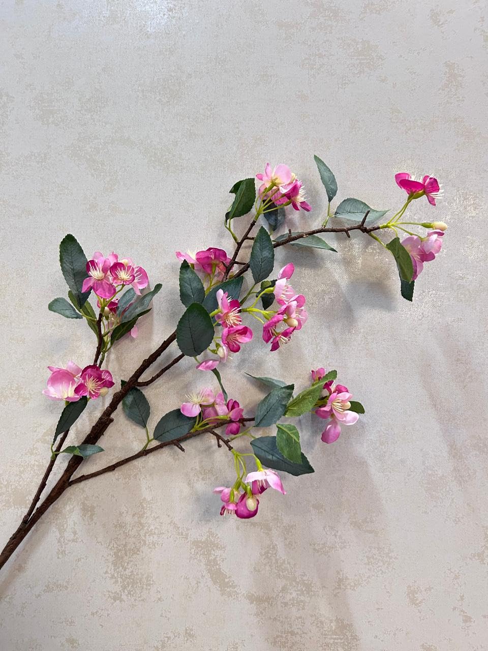 Glamflora 100CM Real Touch Cherry Blossom Flower Stick with 3 Branches – Ideal for Home, Party & Wedding Decor