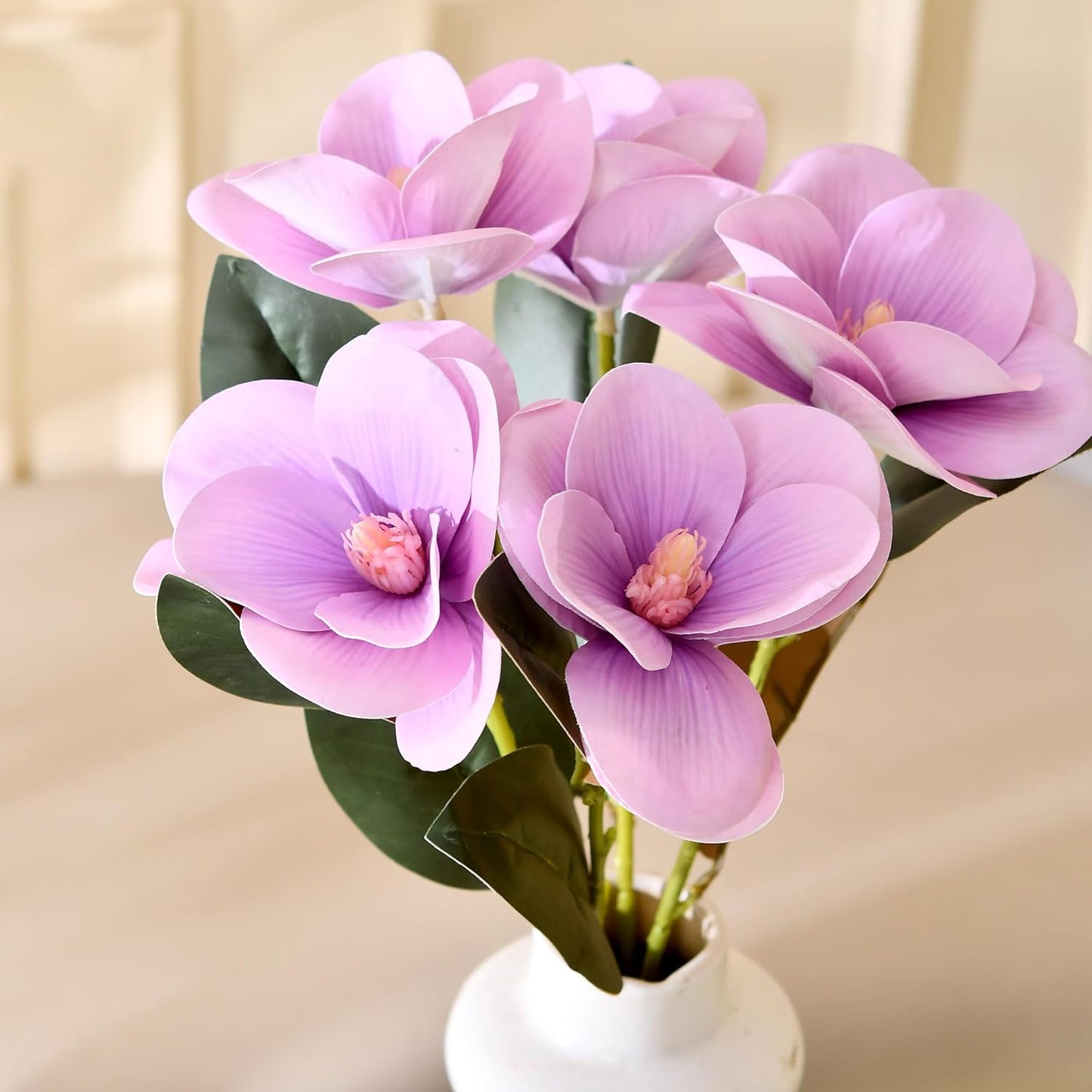 Crestvibe Pink Orchid Faux Flower Set for Home Decor – Tabletop Wedding, Party, Bedroom & Living Room Decoration