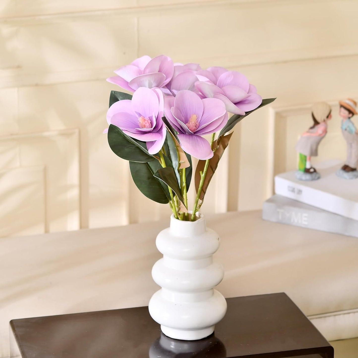 Crestvibe Pink Orchid Faux Flower Set for Home Decor – Tabletop Wedding, Party, Bedroom & Living Room Decoration