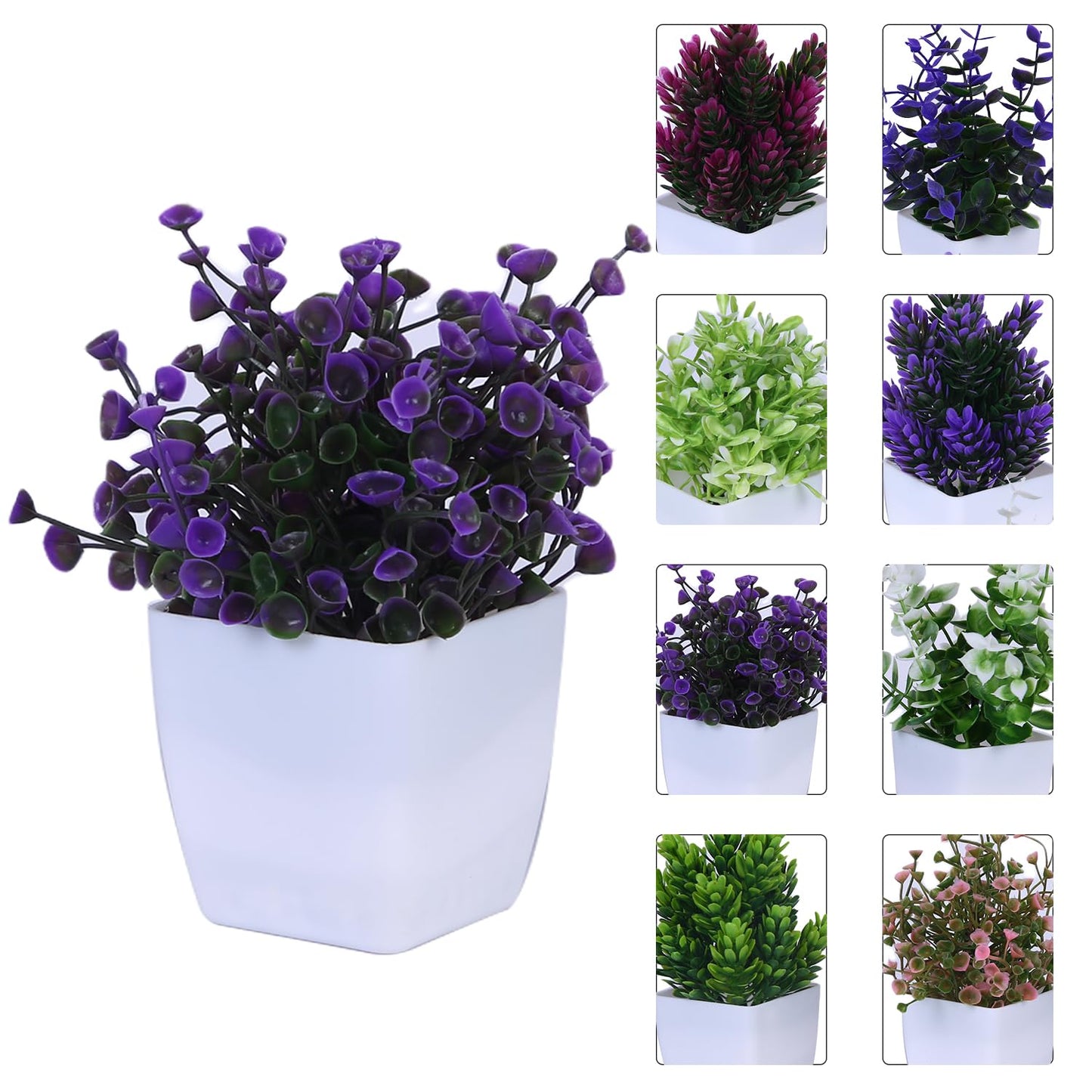 Averra Basics Artificial Plants Set with Pots – Realistic Look, Durable Plastic, No Maintenance Home Decor