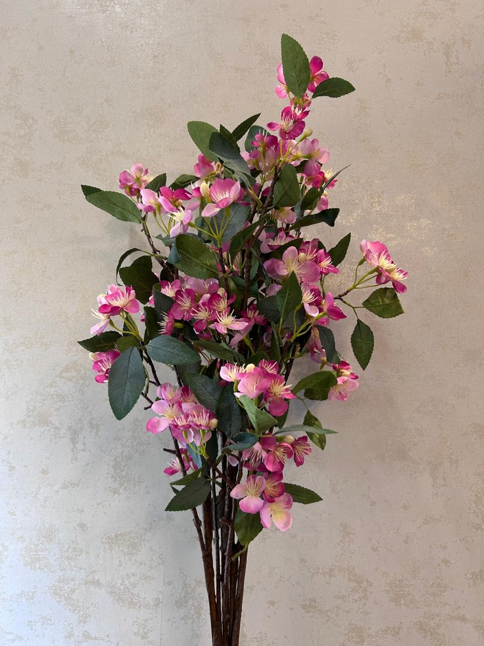 Glamflora 100CM Real Touch Cherry Blossom Flower Stick with 3 Branches – Ideal for Home, Party & Wedding Decor