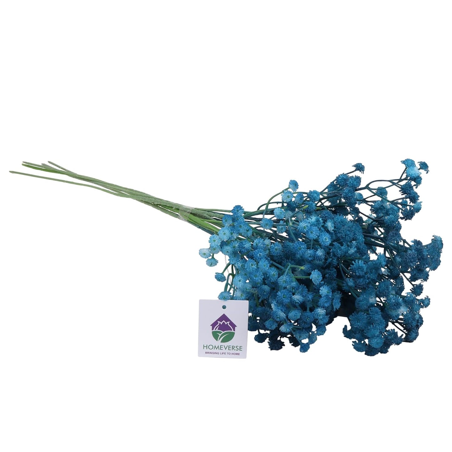 Heirflora 5 Pcs Blue Baby Breath Artificial Silk Flowers for Home, Wedding, Party Decor & DIY Garden Arrangements