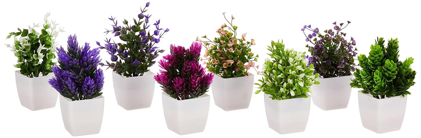 Averra Basics Artificial Plants Set with Pots – Realistic Look, Durable Plastic, No Maintenance Home Decor
