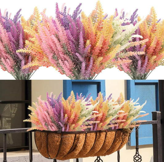 Vellora 6 Pcs Mix Color Artificial Lavender Flower Sticks for Home Décor, Vase, Bouquets & Festive Decoration