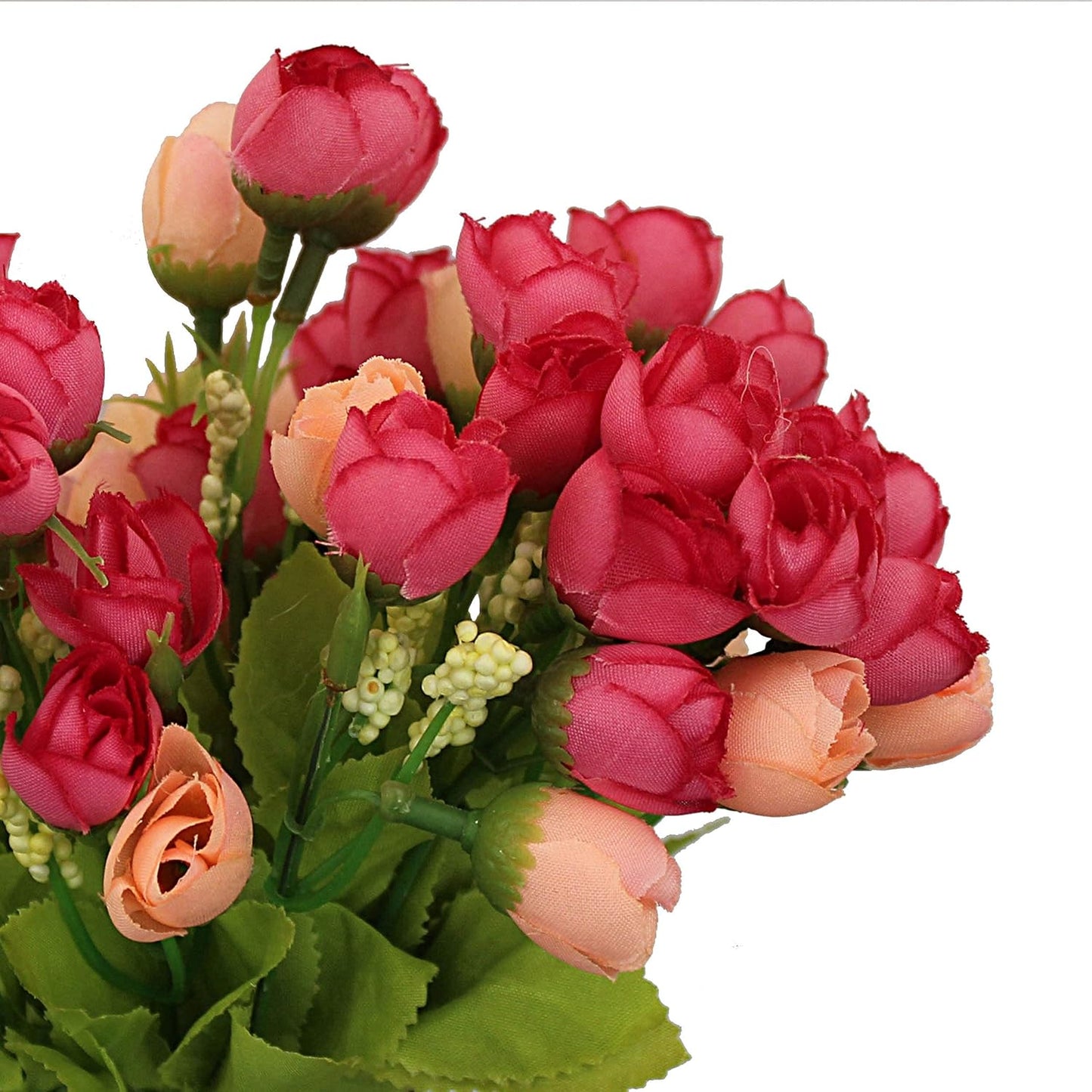 Tassel Roots Set of 2 Mini Faux Peony Flower Bunches (Pink) for Vase